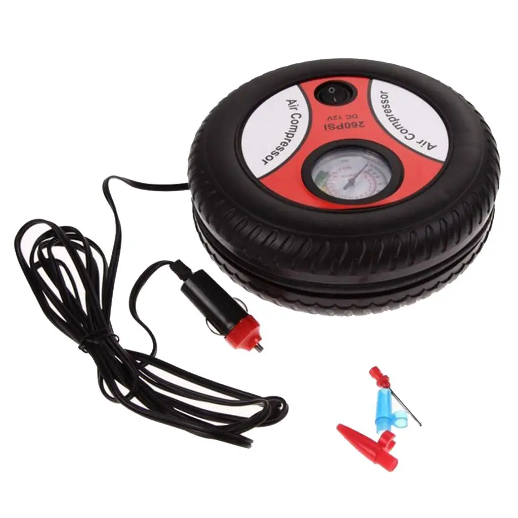 12 Heavy Duty Air Compressor Tyre Inflator Pump with Cable Car 260PSI