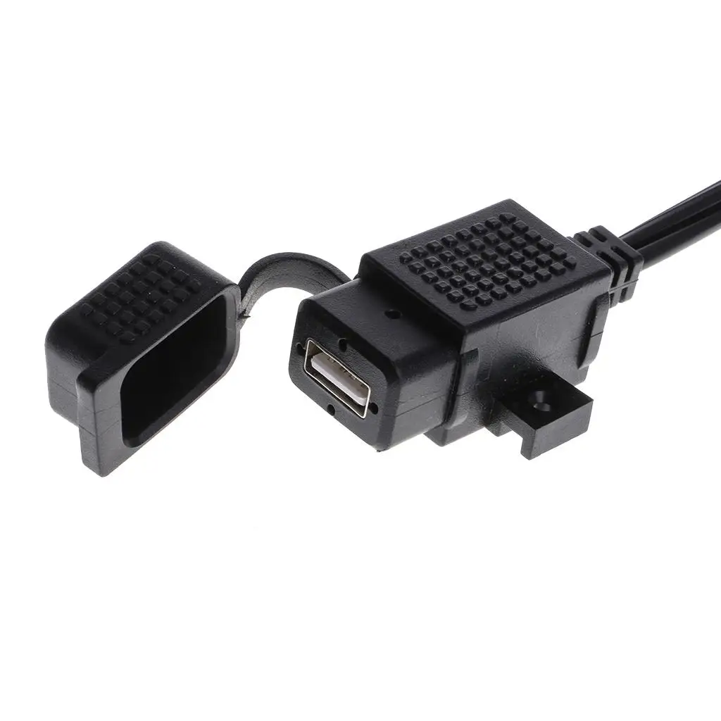 5A Waterproof Motorcycle USB Port Socket Kit SAE to USB Adapter