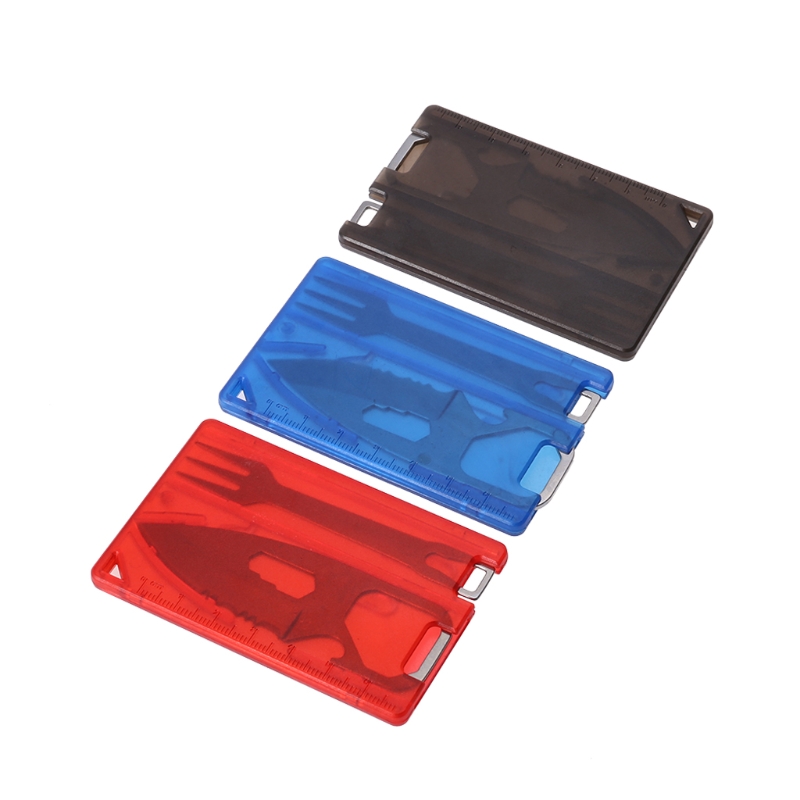 Description Picture 2 of itemG92F Safety First Aid Outdoor Multifunction Tool Card Camping Survival Equipment Portable Barbecue Knife Fork Card Kits