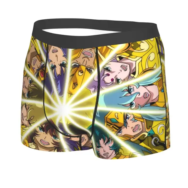 Caballeros Del Zodiaco: Calzoncillos De Saint Seiya, Bragas De Algodón,  Ropa Interior Para Hombres, Pantalones Cortos Ventilados, Boxer Caballeros  Del Zodiaco