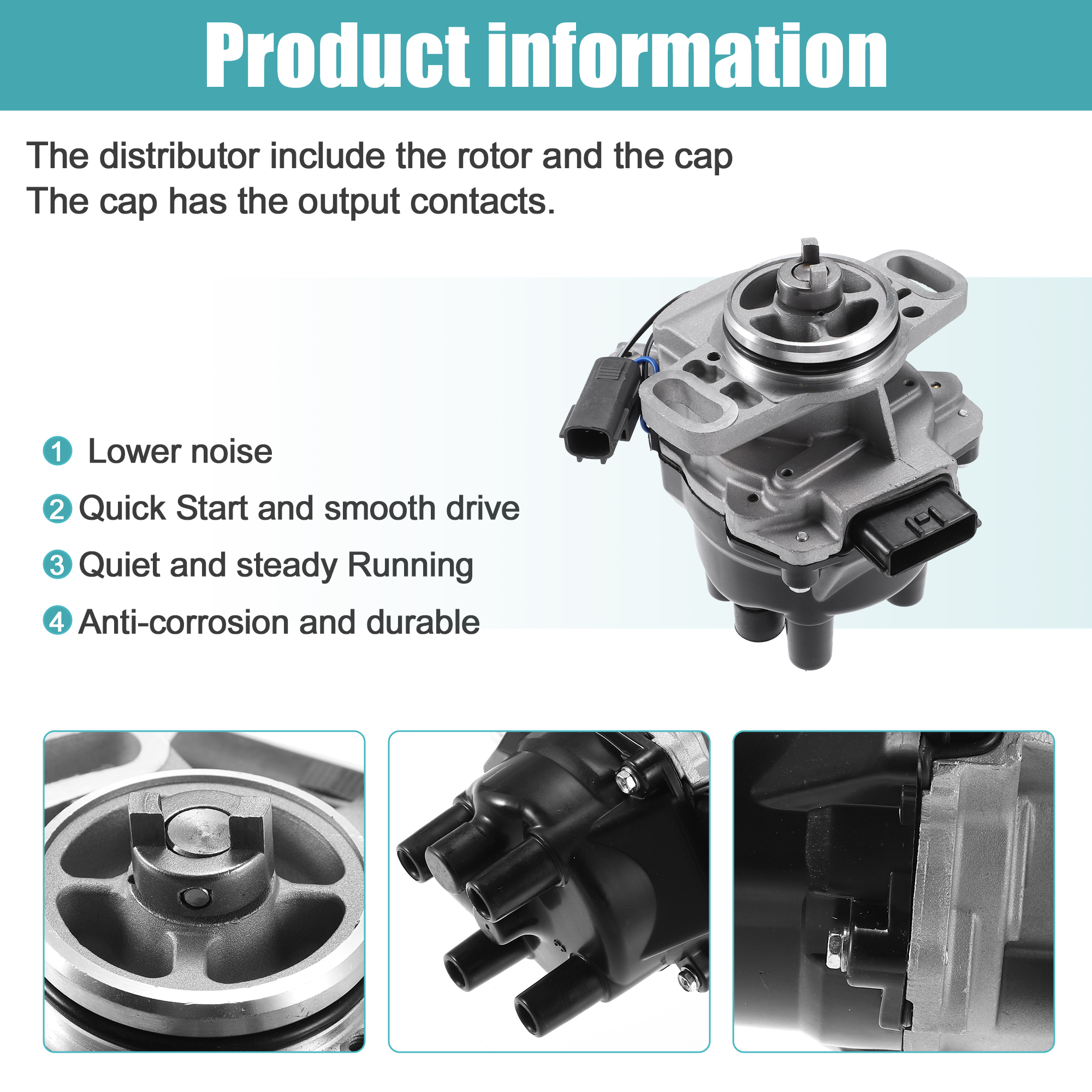 Uxcell Ersatz zünd verteiler für Nissan Sentra 2006-2010 für Nissan 200sx 2006-2010 222100-0m300 mit Kappe und Rotor – Detail 4