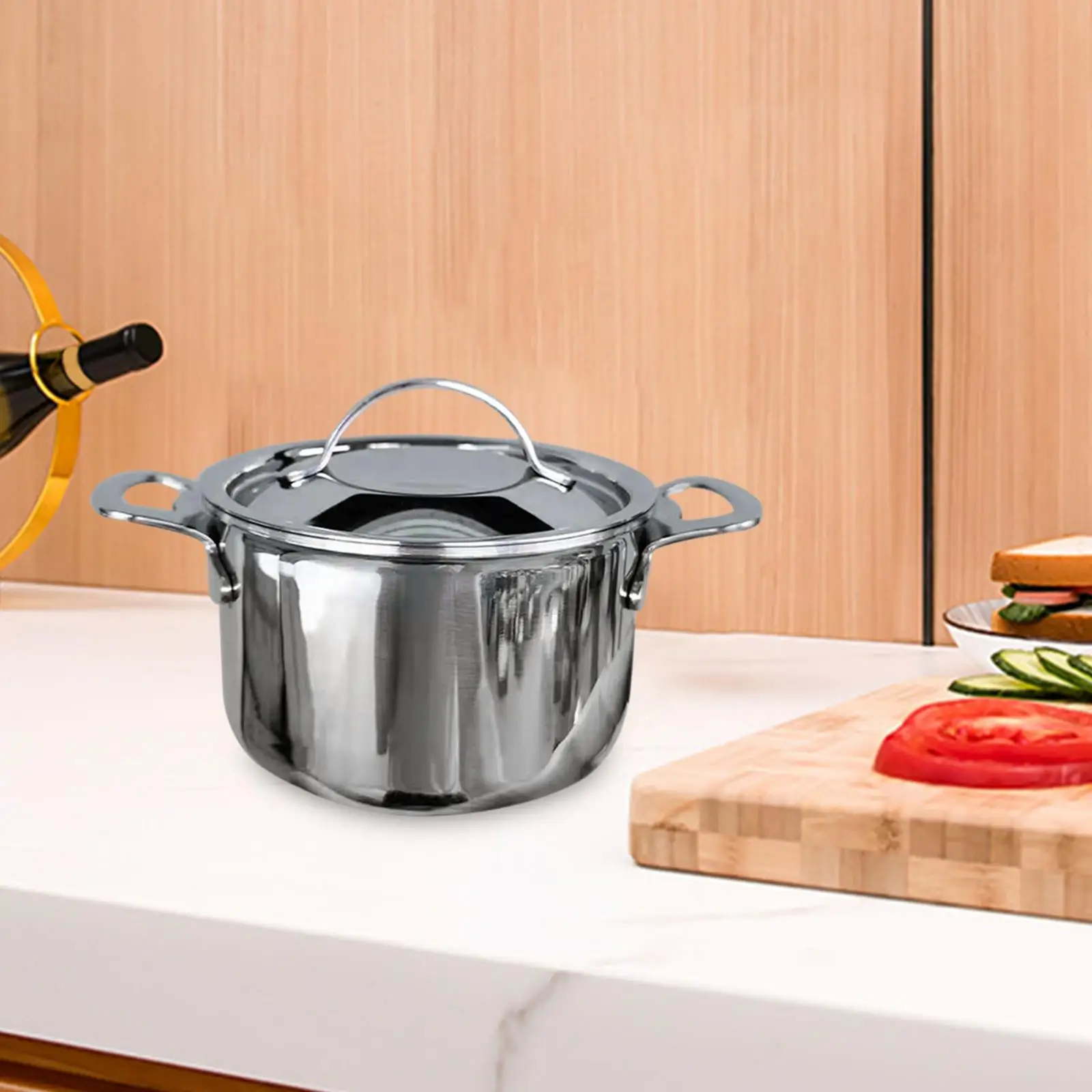Butter Warmer Pot Multifunctional Stainless Steel 3.94`` Milk Pan Small Milk Pan for Restaurant Stovetop Kitchen