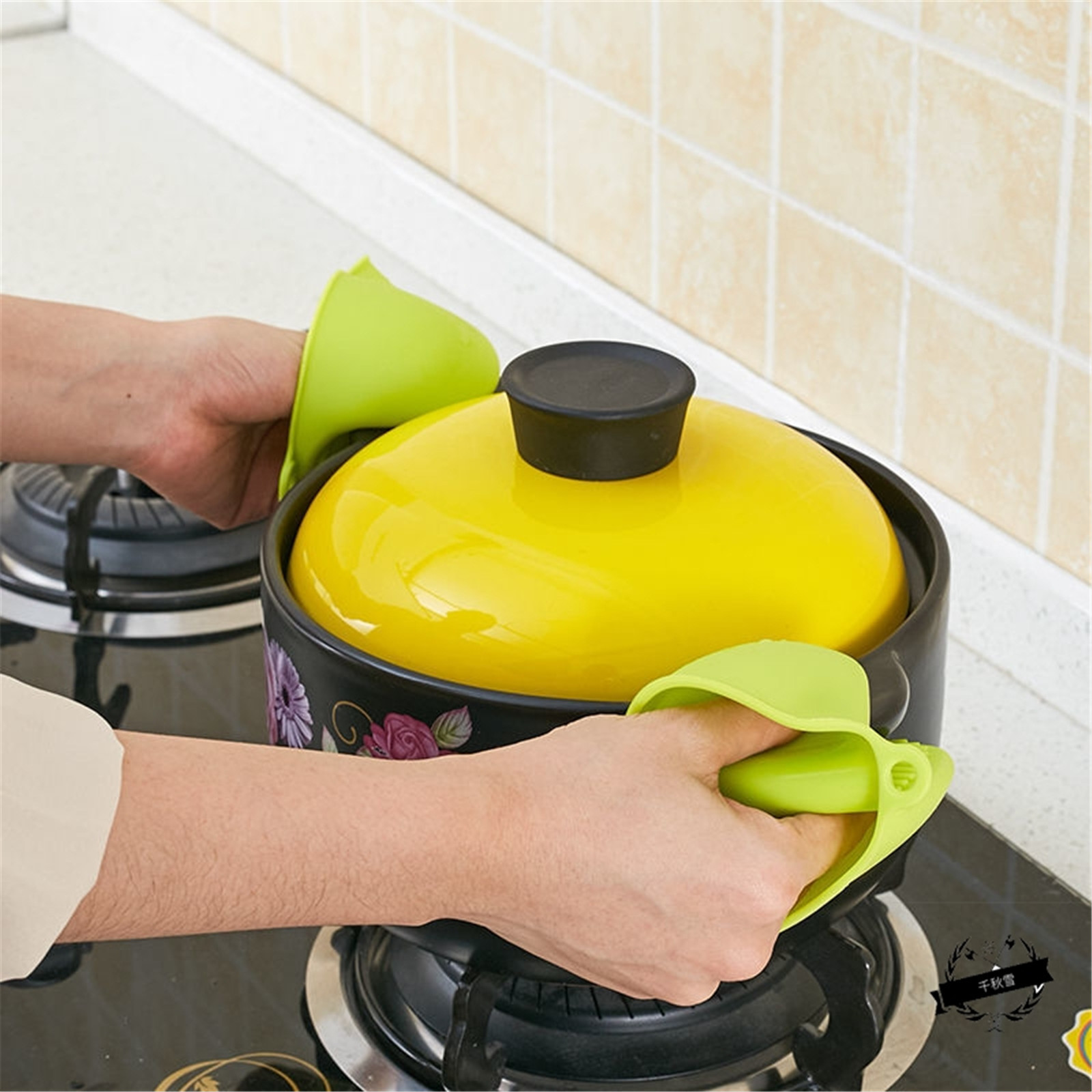 Gants De Cuisine En Silicone – Anti-brûlure, Avec Pince Intégrée, Support De Bol, Taille Unique (14.5x13.5 Cm) - 13