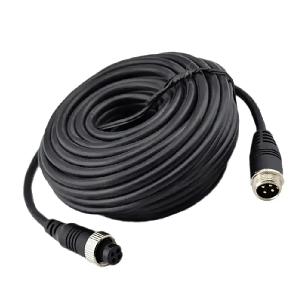   Camera Video Extension Cable for Truck Bus Trailer Reverse Car Parking Camera, Black