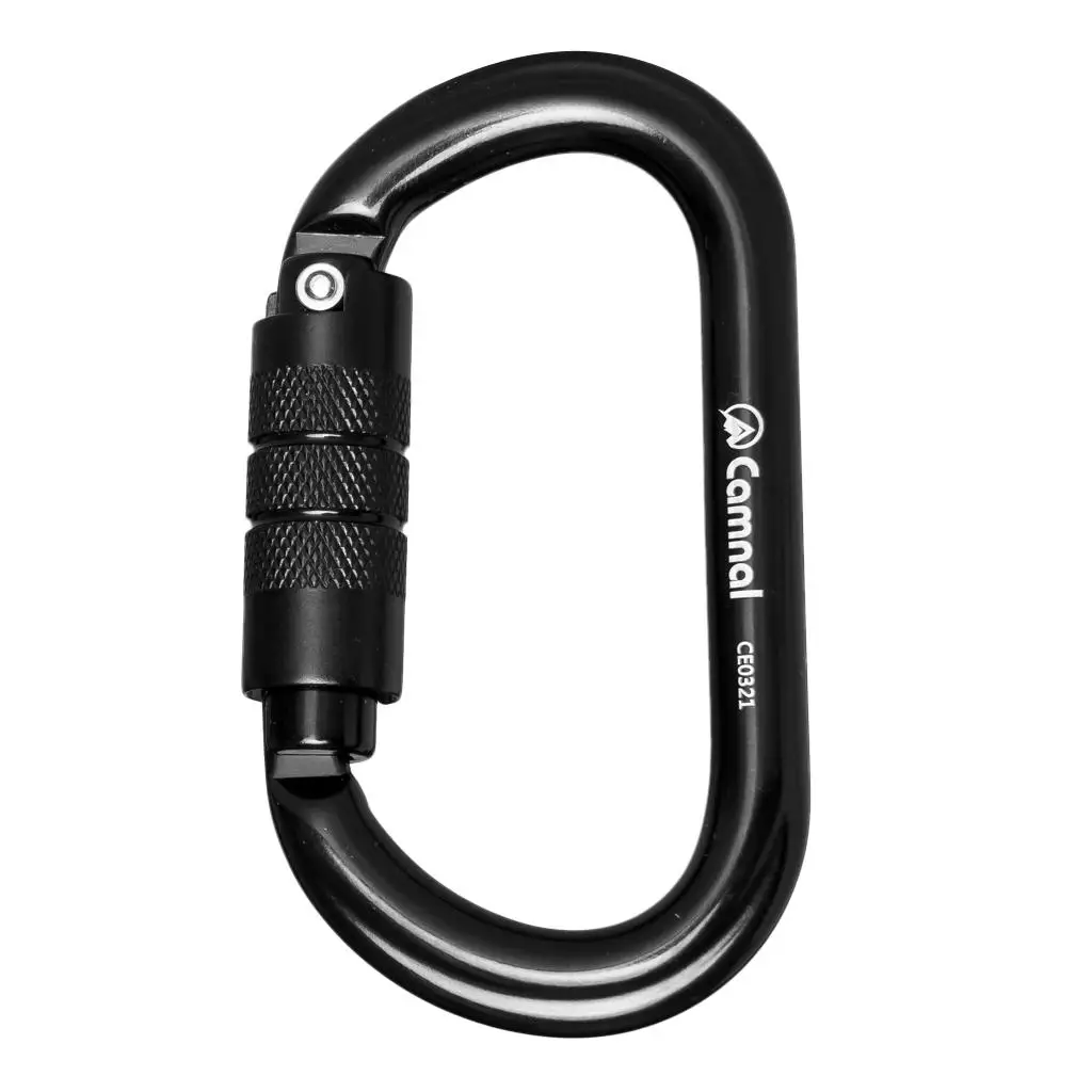 25KN Rock Climbing Carabiner D-shaped Snap Hook Open  for Outdoor Sports Hardware Tool
