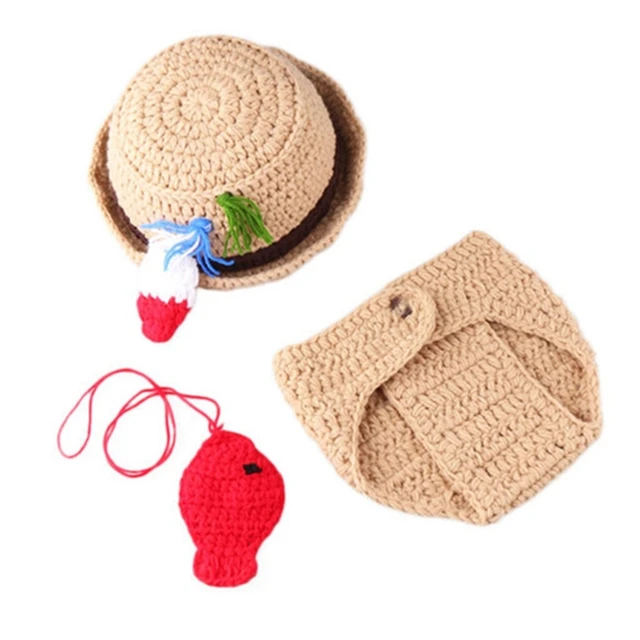 Newborn Photography Clothes Fisherman Costume Photo Props Knitted Baby  Romper - AliExpress