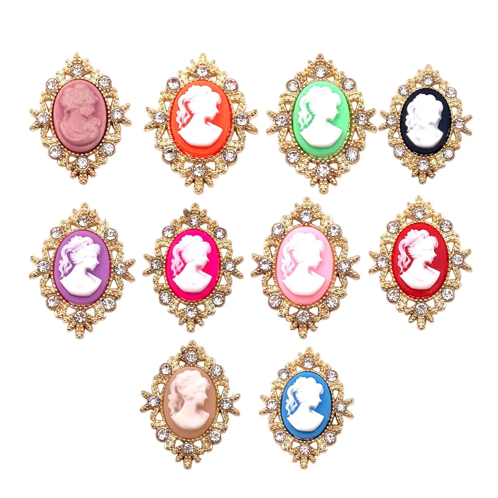 10x Rhinestone Buttons Decor Pendant for Sewing Apparel Accessories Clothing