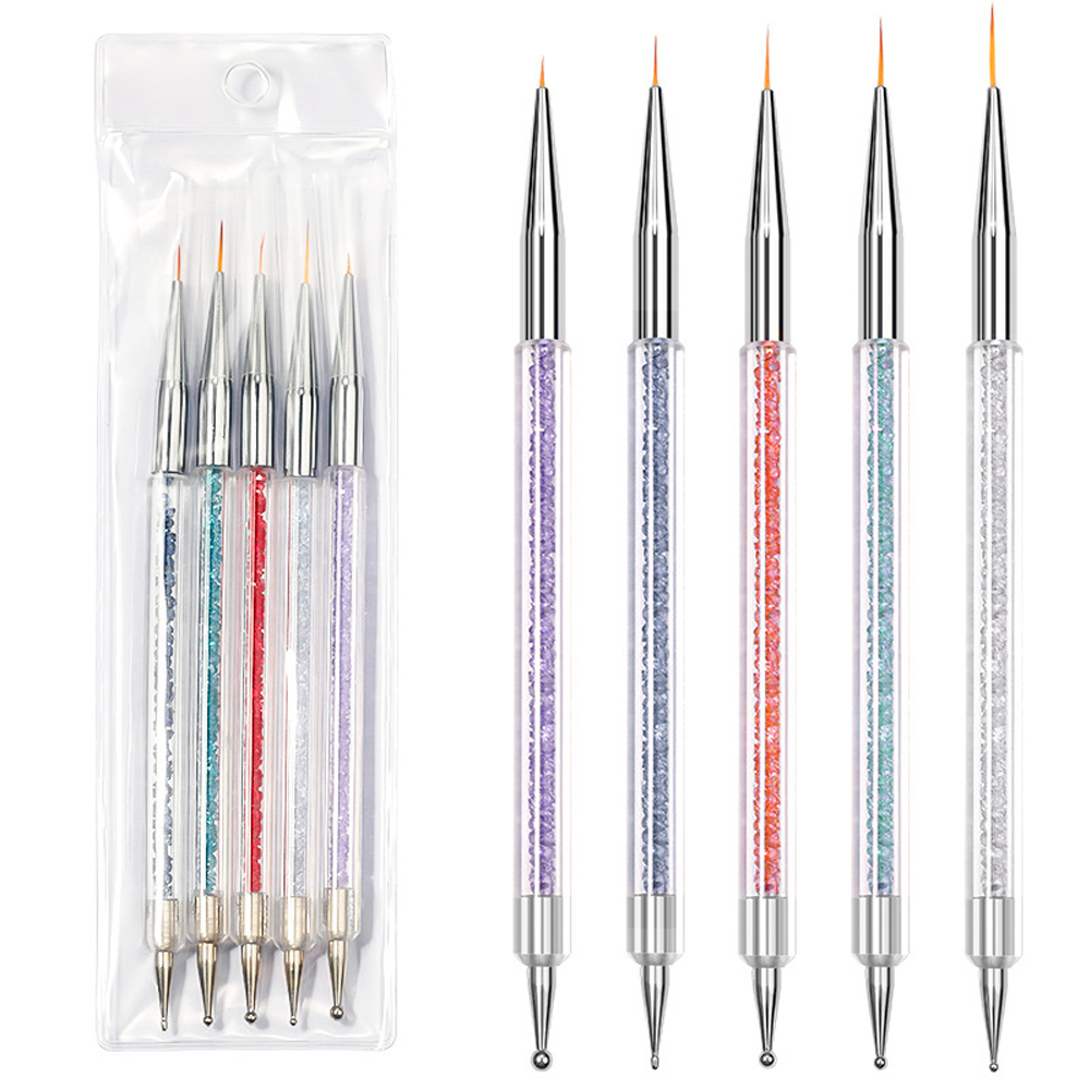 Best of 5Pcs / Set Dual End Nail Art Dotting Pen Acrylic Drawing Liner Flower Brush Rhinestone Crystal UV Gel Painting Manicure Tools GJ84 Reviews & Tips