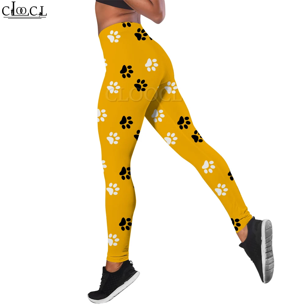 cloocl leggings femme calças apertadas de cintura alta calças harajuku pata impressão padrão leggings calças de poliéster