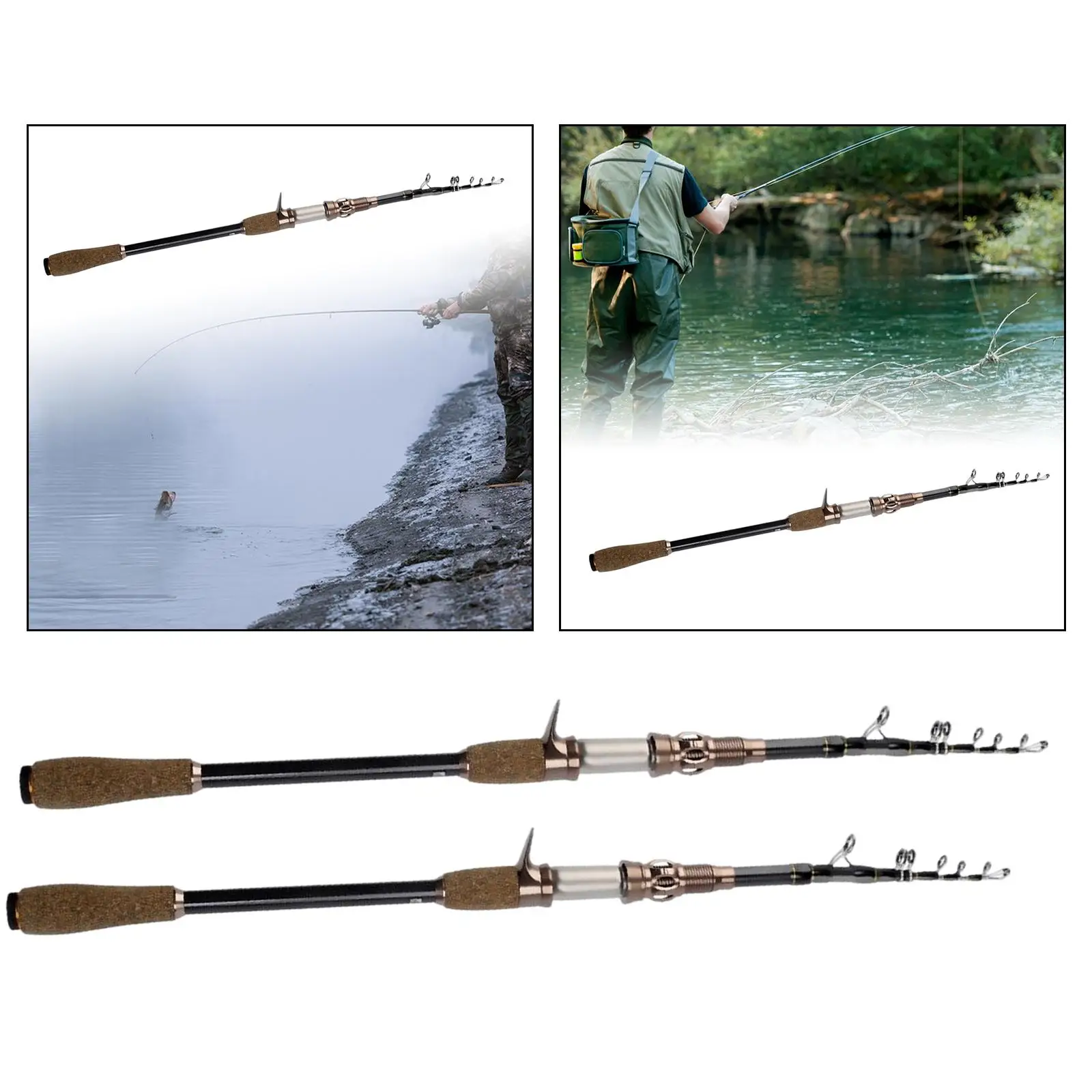 Telescopic Saltwater, Telescopic Fishing Rods Portable Casting for Travel Boat