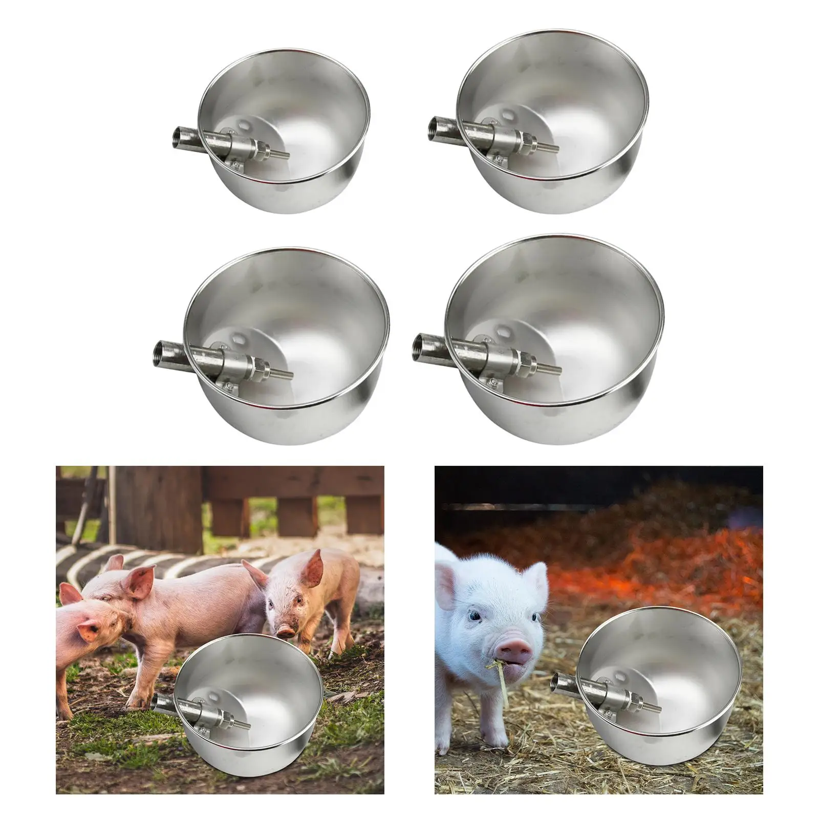 Automatic Pig Drinking Water Bowl Drinking Fountain Automatic Waterer Bowl Livestock Waterer Bowl for Cow Duck Sheep Pig Cattle