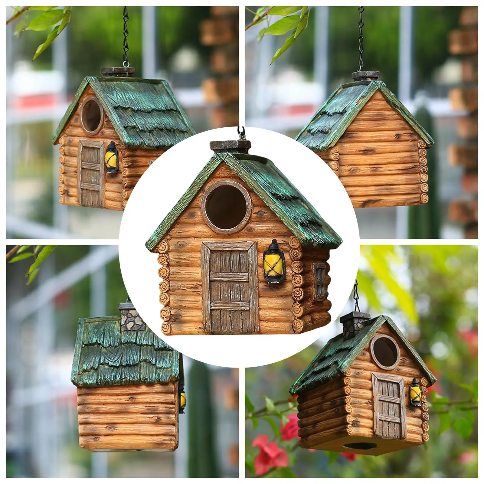 Hanging Birdhouses Hummingbird Nest Shelter for Cardinal Bluebird Birds Hut Outdoor Bird Nest for Window Yard Patio Garden Lawn