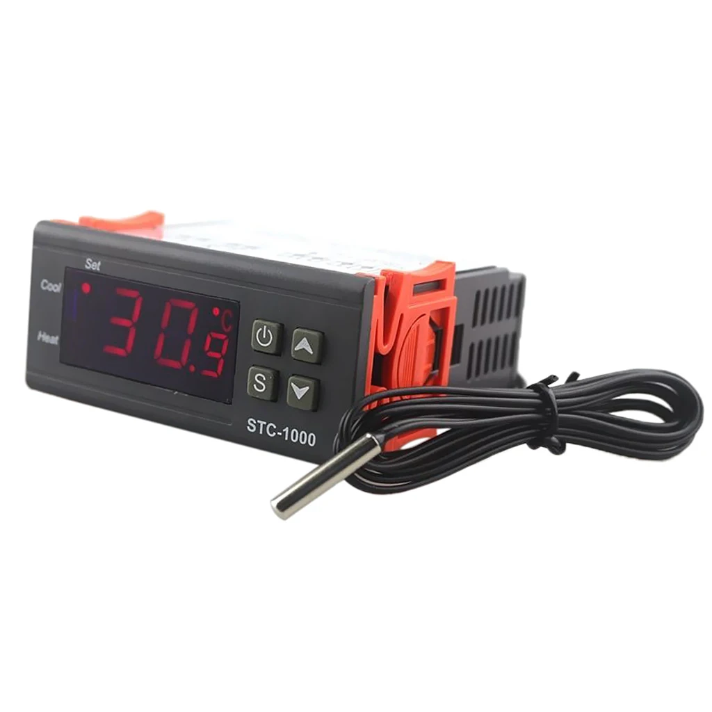  Dual Stage Digital Temperature Controller Outlet  24V Heating and Cooling for Fermentation Kegerator Heating Mat