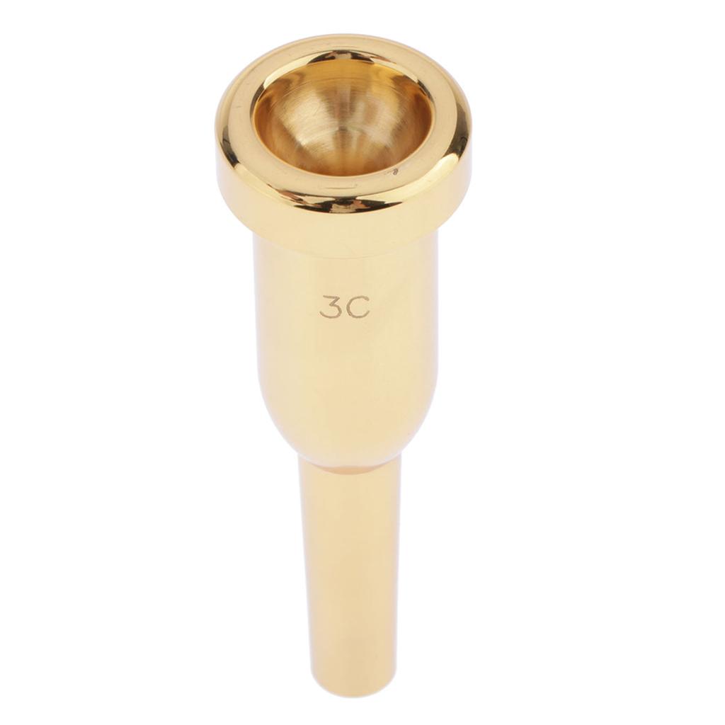 Heavy Trumpet Mouthpiece Replacement 3C Size Gold Plated Rich   Musician