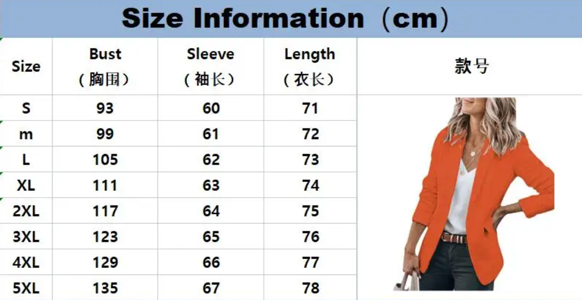 Title 3, Blazer Woman Clothing Tratza Office Wear Fashio...