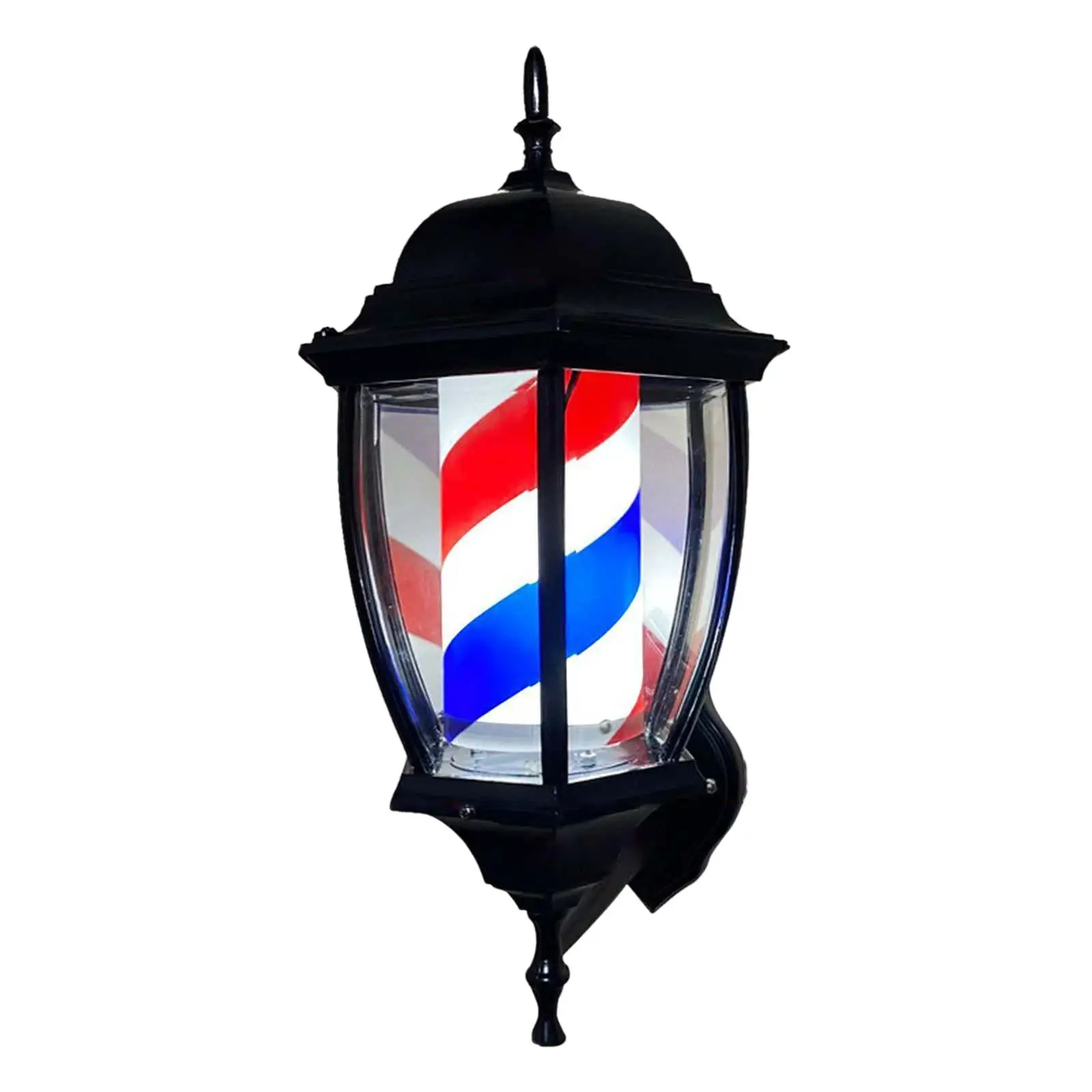 Barber Pole Light Rotating Lighting Outdoor Waterproof Classic Wall Mount Hairdressing Stripes Save Energy Red