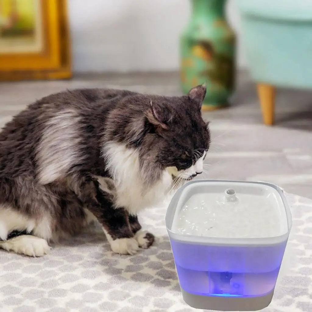 Cat Water Fountain, 68oz/2 Pump with LED Indicator Light,  with 2 Filters, Water Level Window