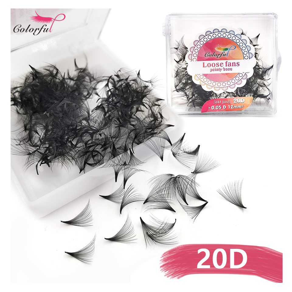 Best of 20D Loose Fans Eyelash Extensions Pointy Slim Base Promade Volume Fans Matte Black Russian Volume Professional Lash Makeup Cilio Reviews & Tips