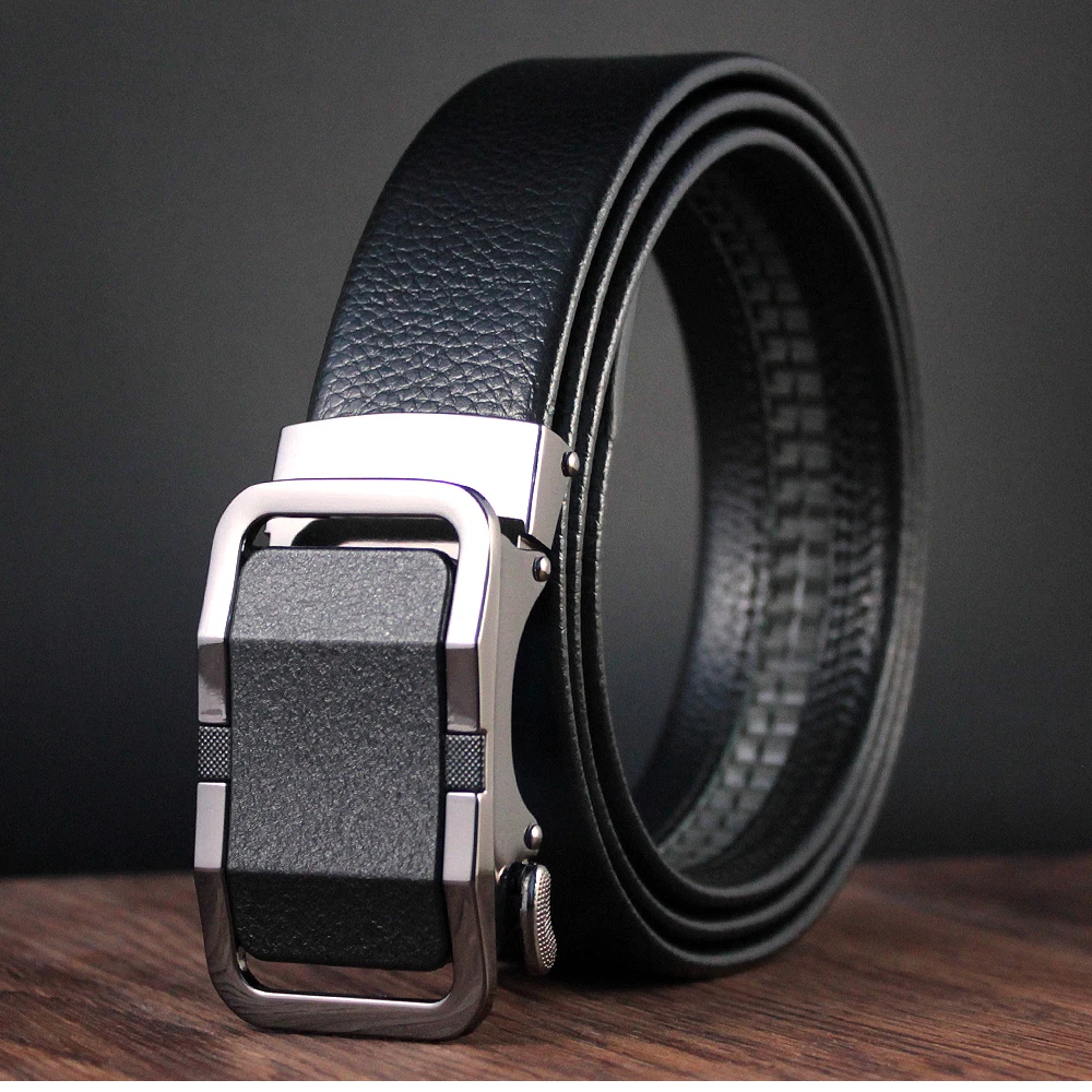 Title 16, Men Belts Automatic Buckle Belt Genune Leather ...