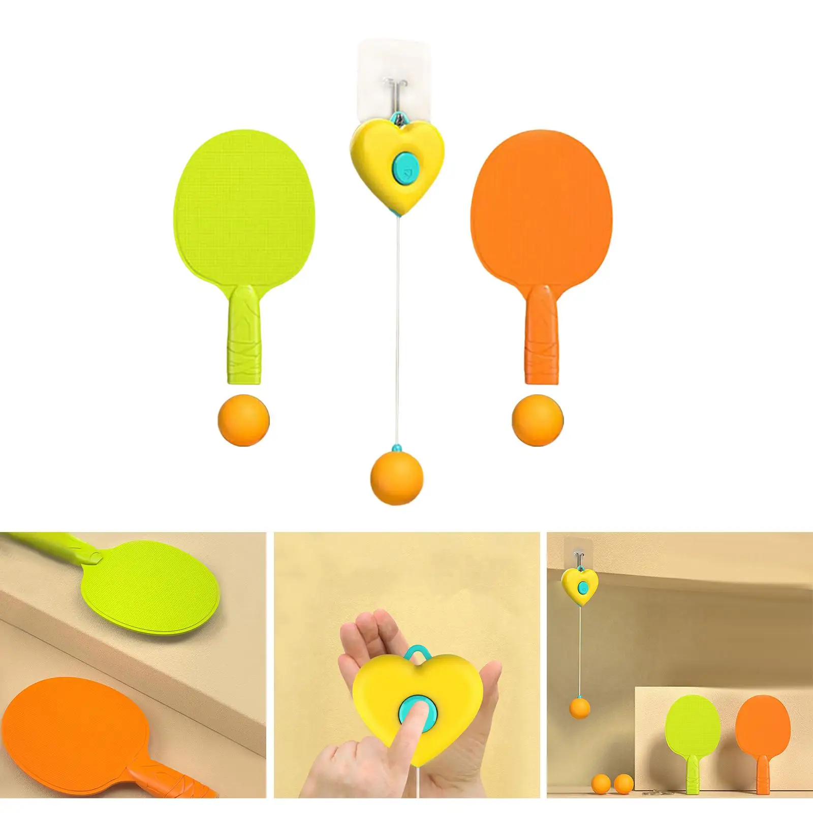 Hanging Pingpong Trainer Adjustable Self Training Tennis Practice Equipment Training Device for Boys Children Adults Kids Gifts