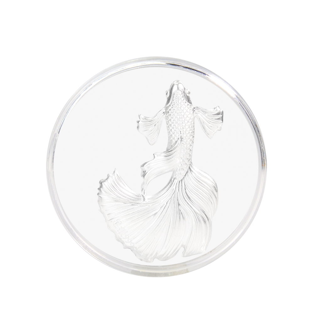 1PC 9999 Silber Pfau Fisch Tee und Wasser Artefakt Hause Büro Desktop Glück Dekoration Ornamente – Detail 5