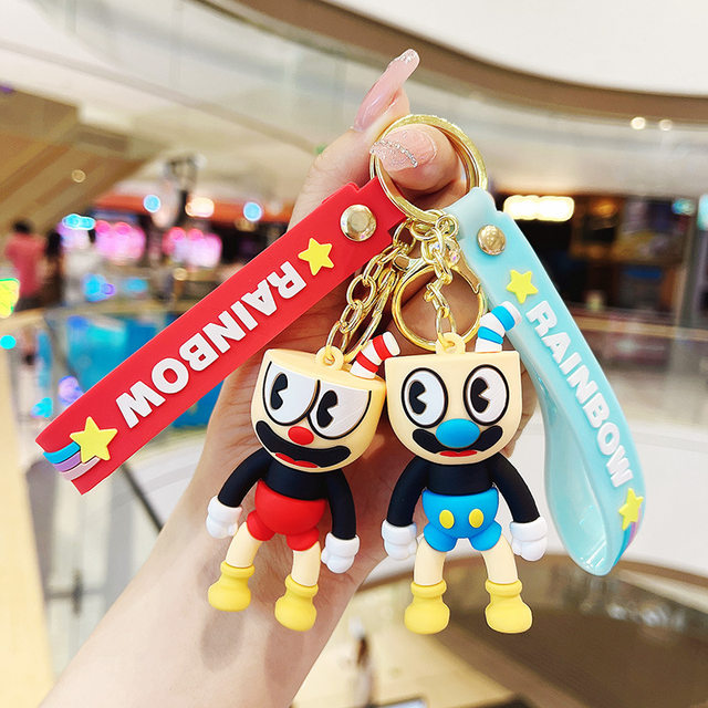 6 Styles Cuphead Keychains Cartoon Games Toys for Kids School Supplies  Cuphead Acrylic Keyring Decoration Key Chain 5cm - AliExpress