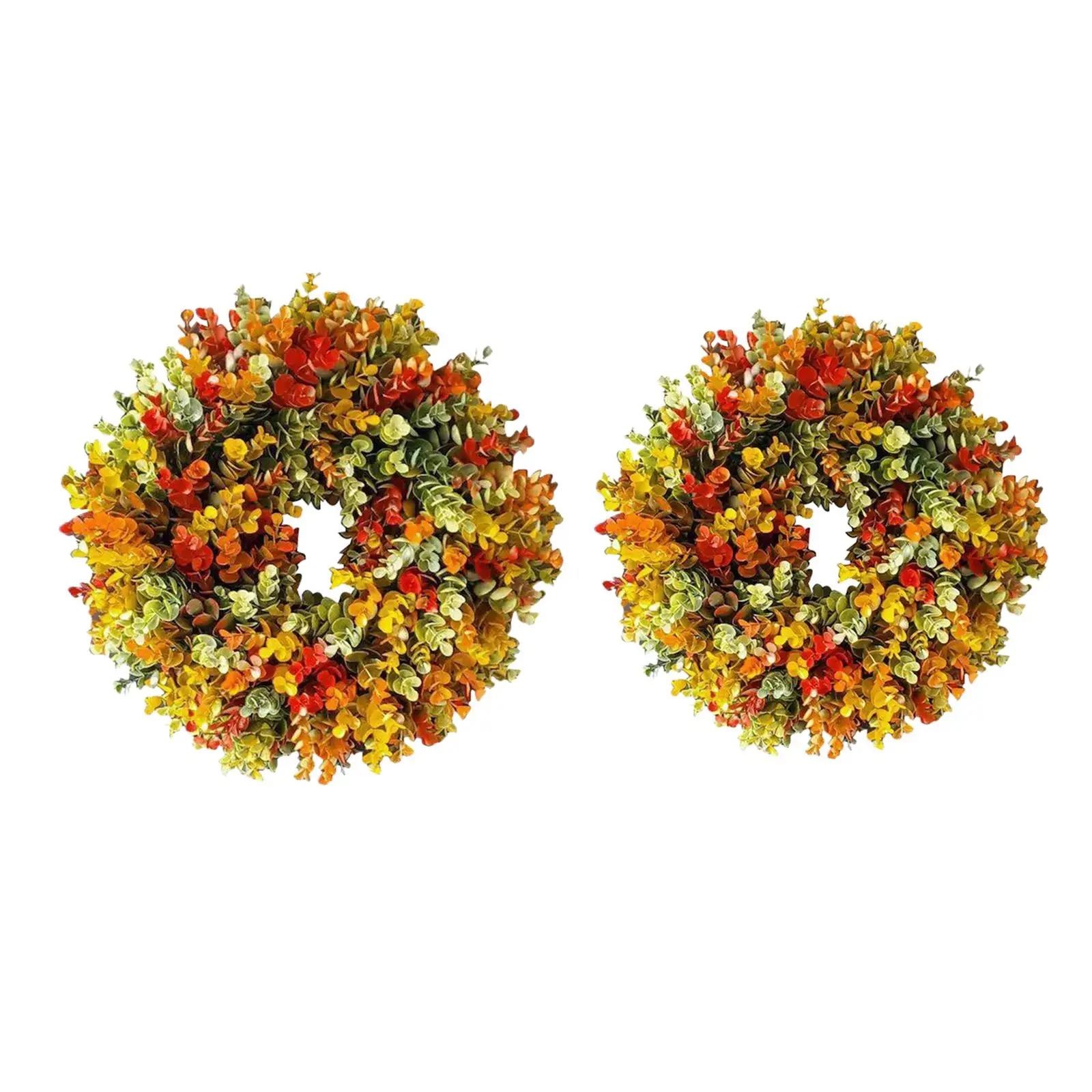  Fall Autumn Garland Greenery Eucalyptus Wreath Door Wall Hanging Decoration