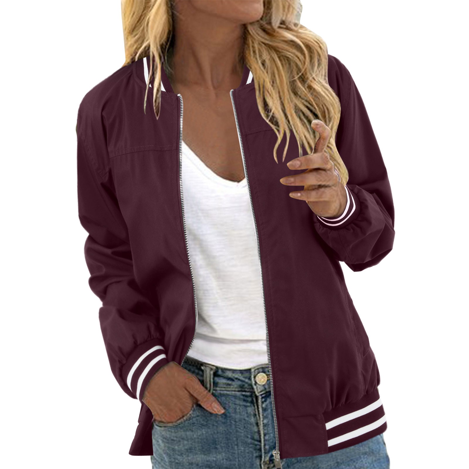 Title 3, 2024 Women Jacket Autumn Fashion Zipper Pocket ...