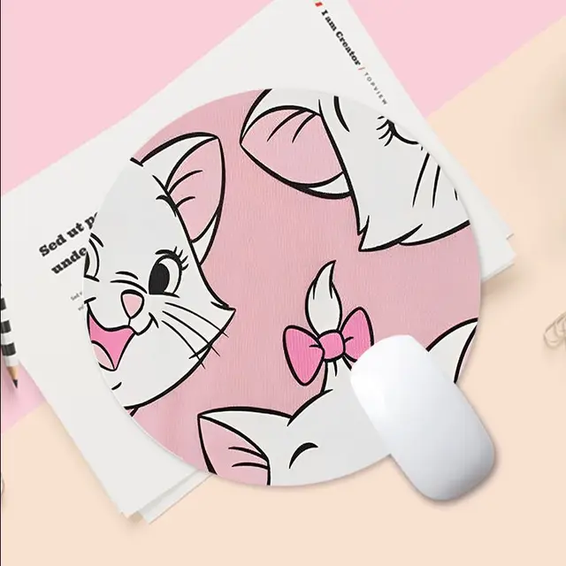 Tapis de souris de jeu rond personnalisé Disney Marie Cat, dessin