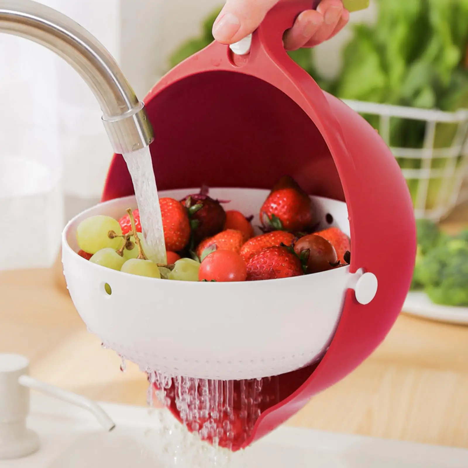 Drain Colander Vegetable Washing Basket Sifters for Fruits Meat Grapes