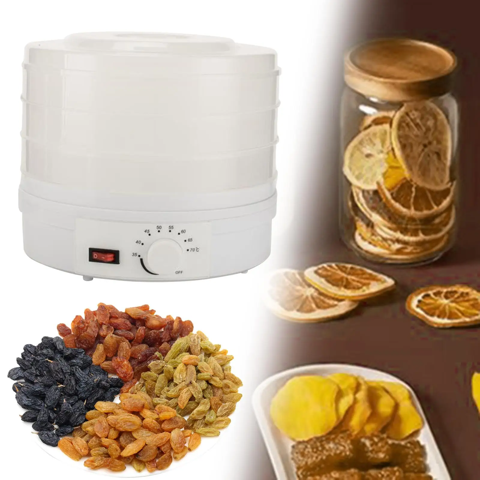 Food Fruit Dryer Machine 3 Layer High Capacity Durable Portable 110V Vegetable Dryer for Pet Meats Vegetable Kitchen