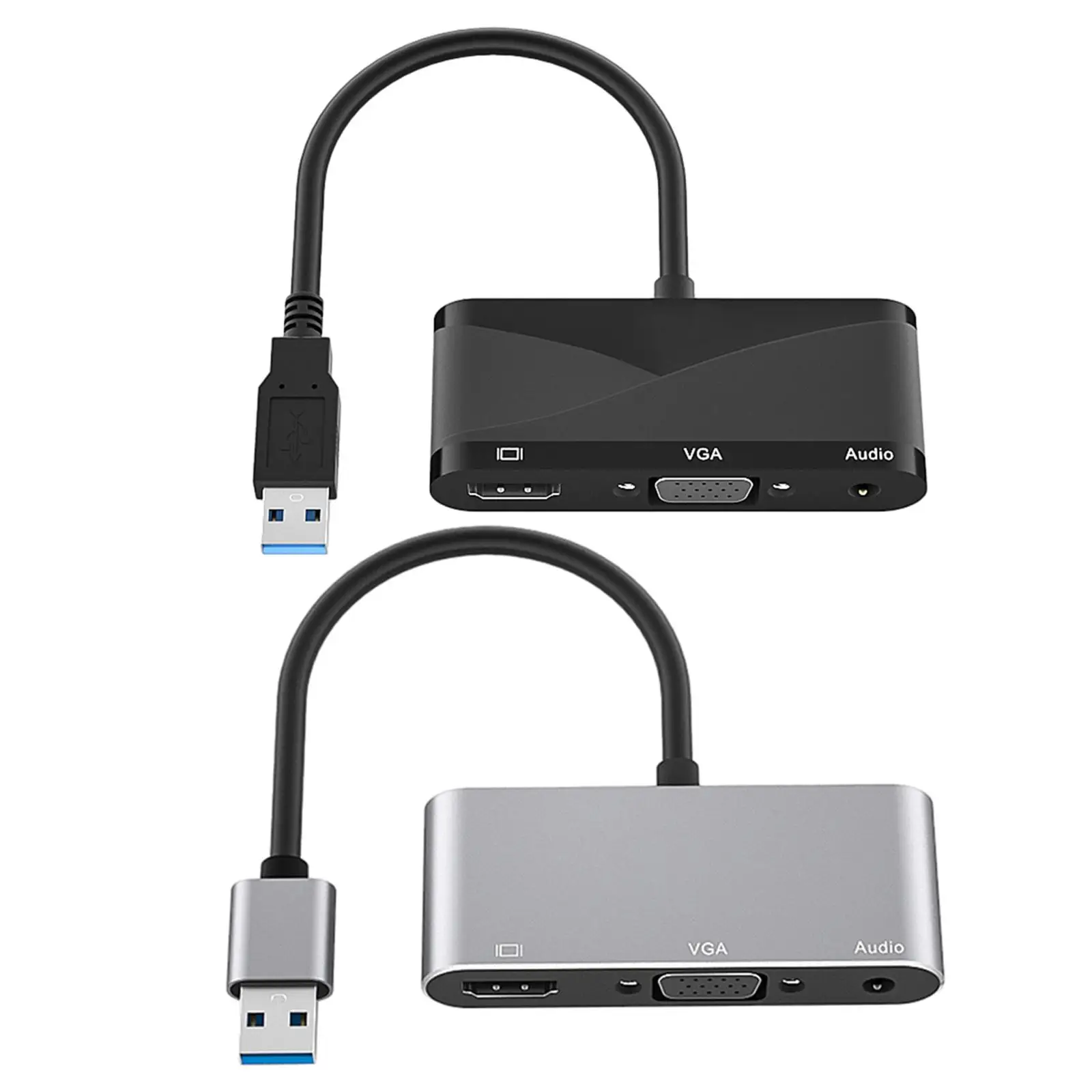 USB 3.0 to VGA Adapter and VGA Sync Output with Audio Output Support Windows 10 8 7 Audio Video Converter for Desktop