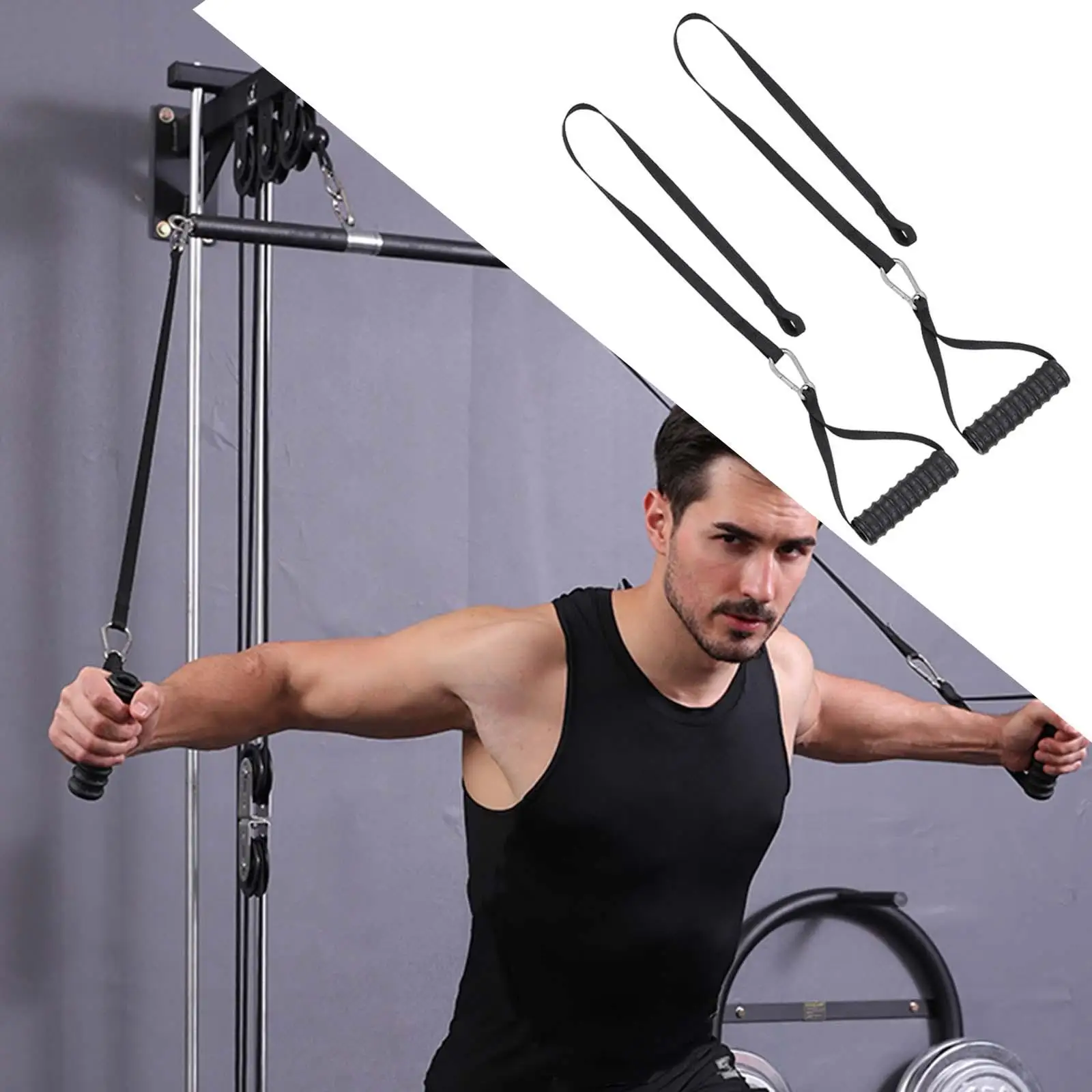 Ergonomic Triceps Rope Pull Down Handle for Push Downs for Strength Training