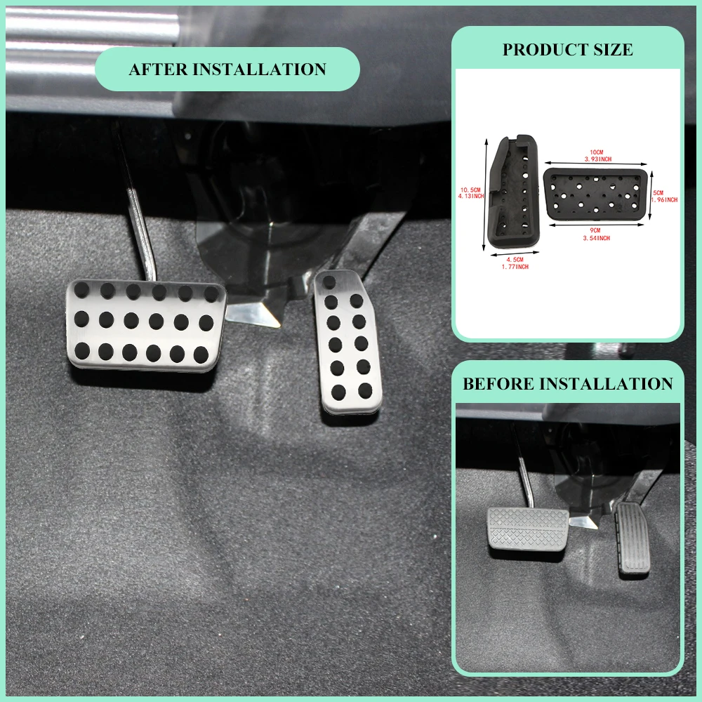 AT MT Autopedale für Honda Fit Jazz XRV HR-V Vezel City 2009 2010 2011 2012 2013 2014, Gaspedal ohne Bohren, Bremspedalabdeckung – Detail 2