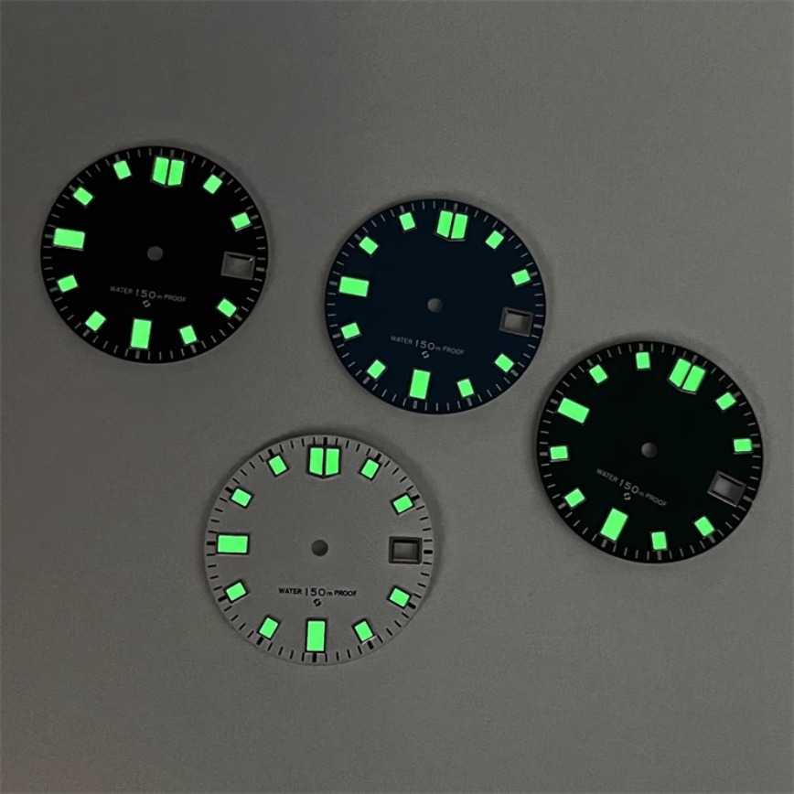 Dials, Preto, Verde, Branco, Azul, SKX007, NH35A, 4R35, 28,5 milímetros