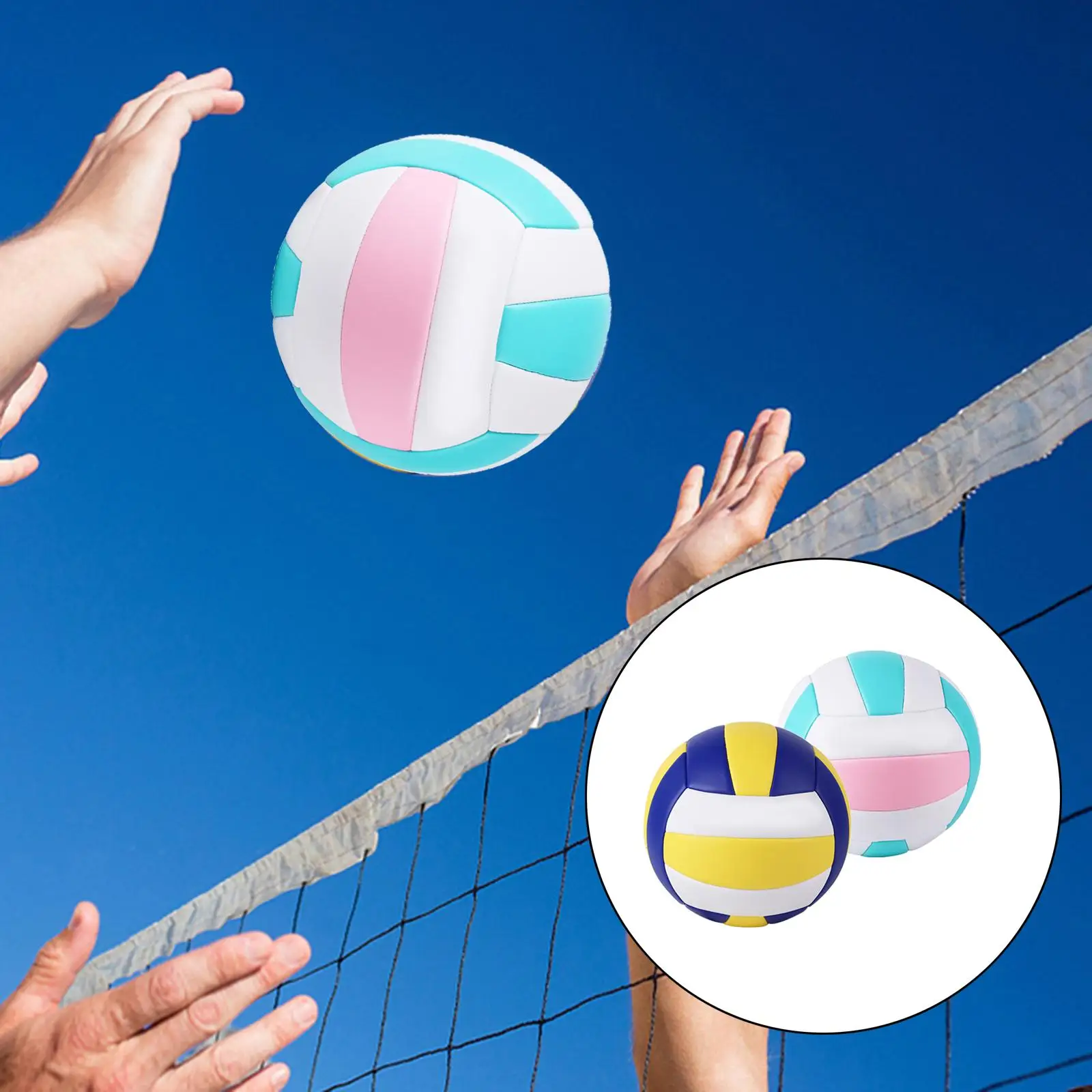 Standard Size 5 Indoor Volleyball PU Leather Leisure Ball with Inflator Pool  Game for Kids