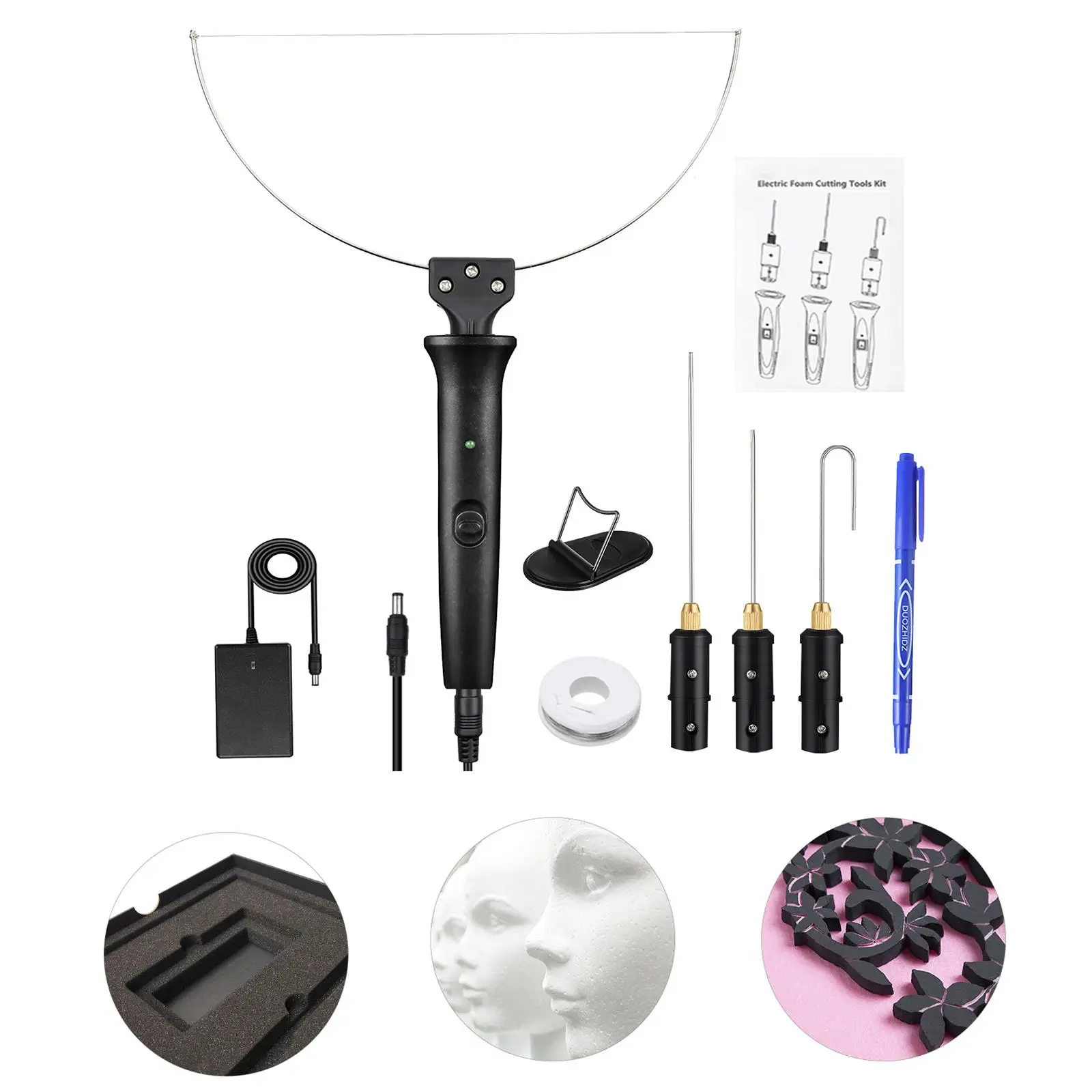 9 Pieces Set Electric Foam Cutter  18W Cutting Machine Heating Wire Tool hot Wire Foam Cutter for Polyethylene Carving