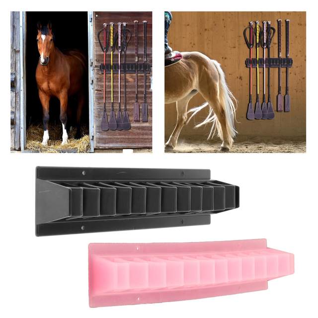 Support Mural Pour Fouet D'Équitation YAMSLAM - Plastique - 31x6.5x4cm - Jusqu'à 12 Fouets