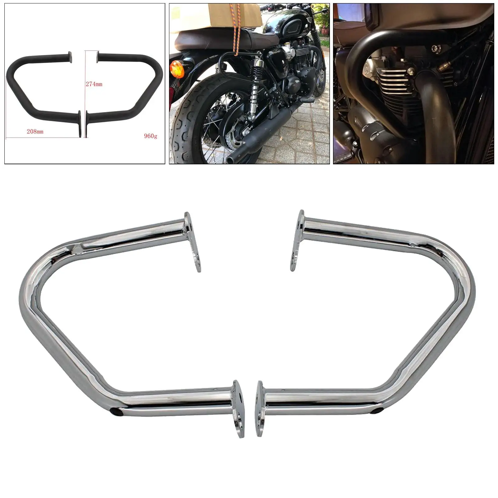 2pc Crash Bars Engine Guard Frame Protector for R 2016-2019