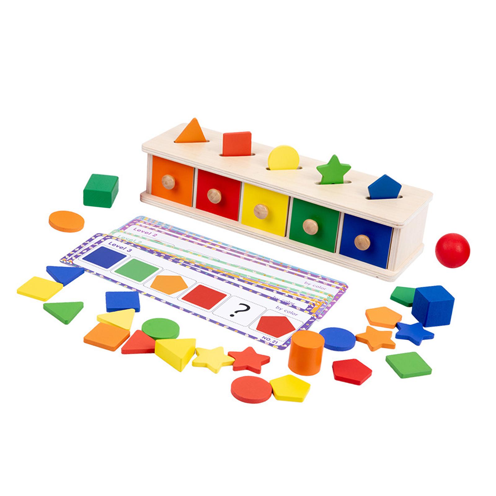 Montessori Toys Hand Eye Coordination Toys Preschool Activities with Drawer Object Permanence Box for Boys Girls Kids Children