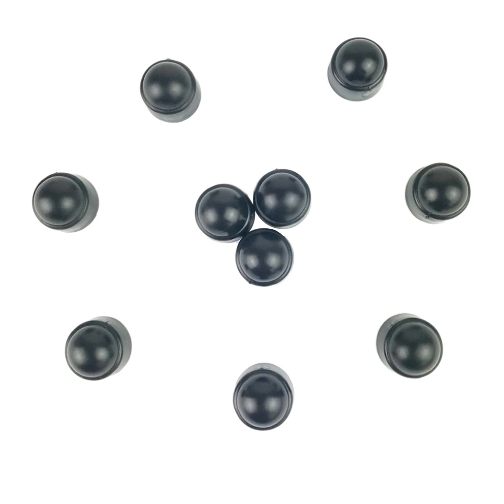 Black 10Pcs 18mm Plastic M8 Car Wheel Nut Screw Cover Rim Bolt Cap Hexagonal