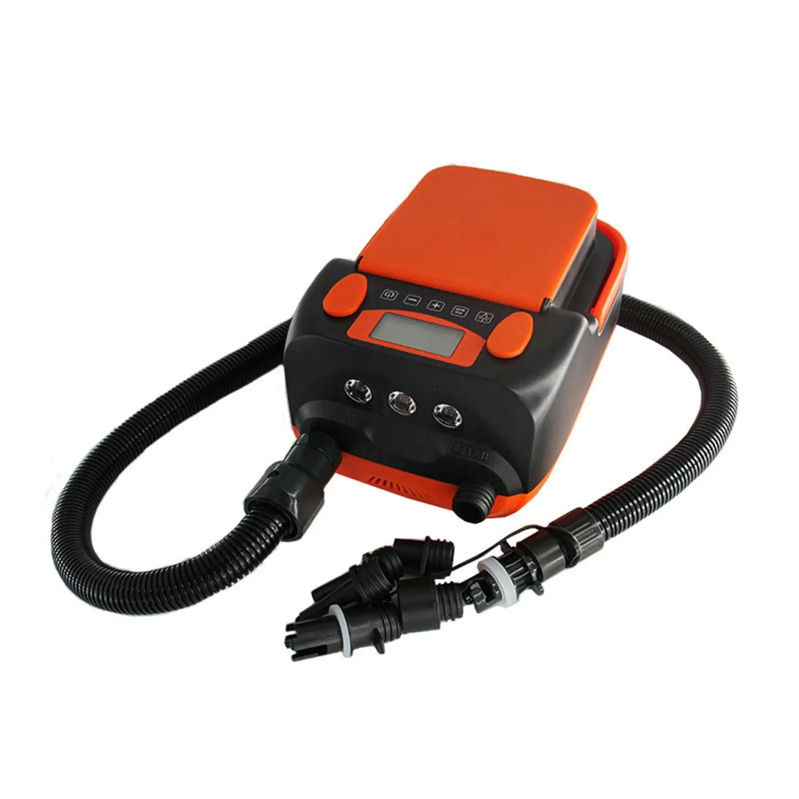 Electric Air Pump 16PSI Portable High Pressure Air Pump Auto-Off Electric Pump Inflator with 5 Nozzles for Inflatable Boat