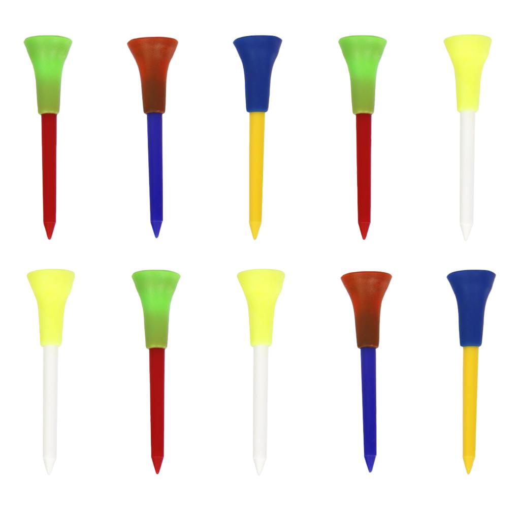 10x Golf  Layer Tees Rubber Sleeve Ball Nail 70mm Golf Accessories