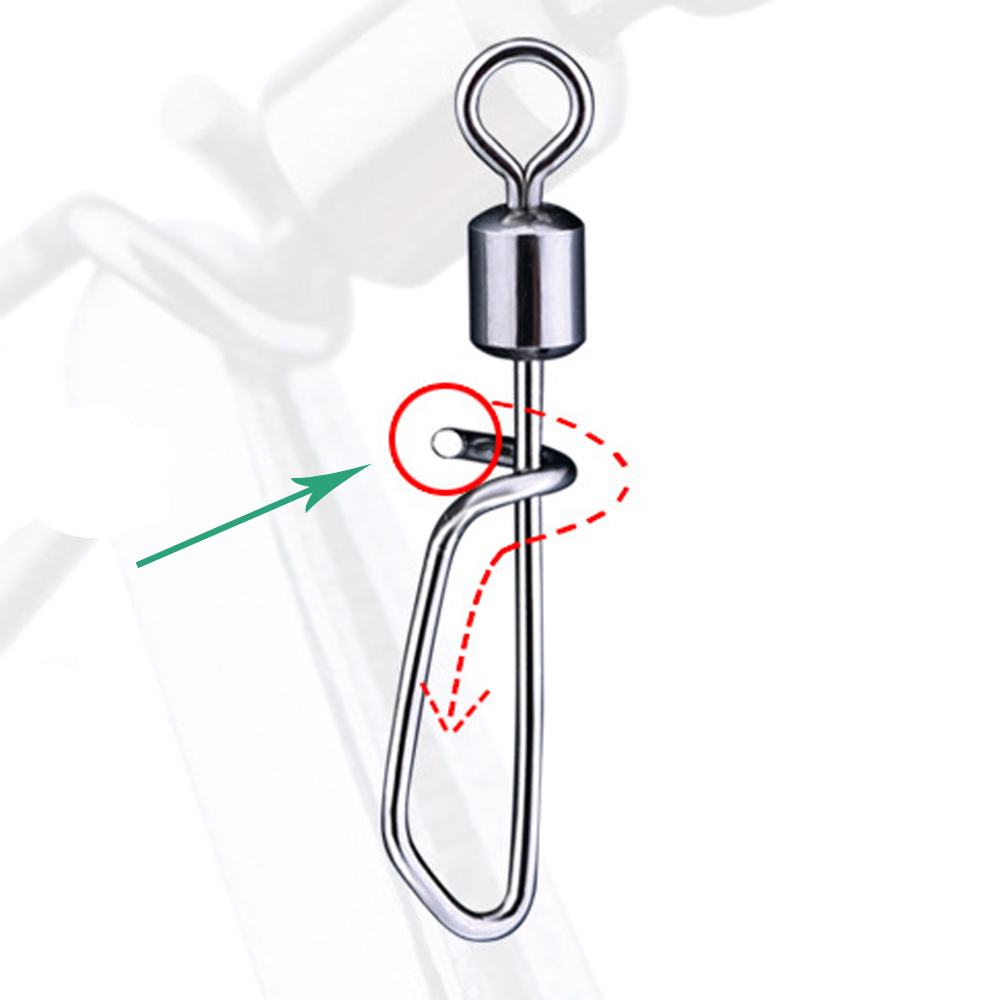 DNDYUJU 10-50X Angeln Wirbel Mit Verriegelung Snap Pin Rolling Swivel Edelstahl Angelhaken Köder Karpfen Stecker Angeln Werkzeug – Detail 5
