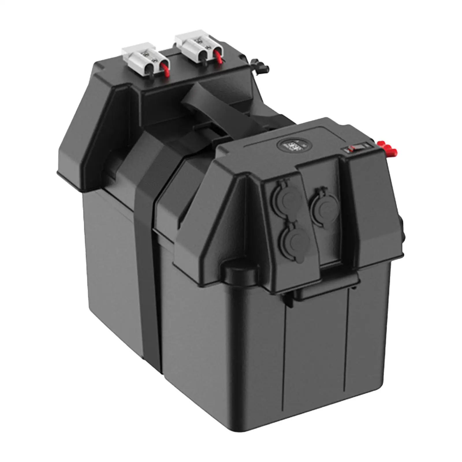 Trolling Motor Battery Box Multifunction USB Ports Waterproof Outdoor Battery Cases for Truck Outdoor Boat Trailer Camper