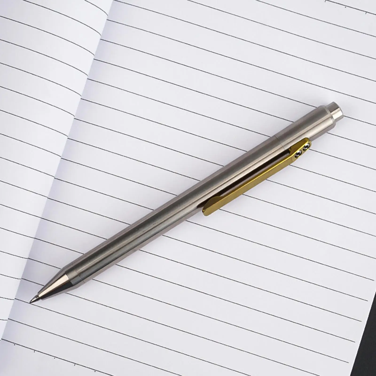Retractable Ballpoint Pen Titanium Alloy Rollerball Pen Gift Blank Ink Executive Bolt Action Pen for Everyday Use Office