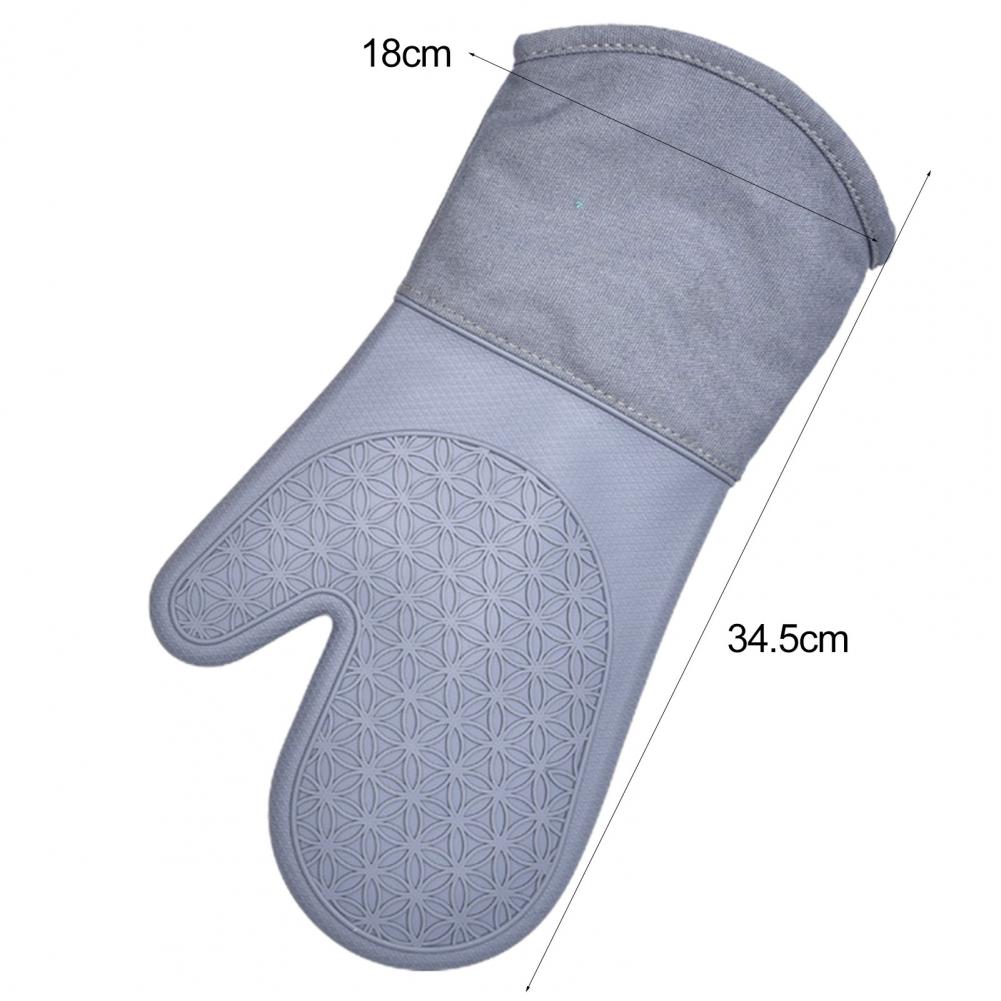 Durable Oven Mitt Silicone Soft Cotton Lining Oven Glove Anti-Scalding Anti-Slip Heat Resistant Microwave Glove Kitchen Supplies