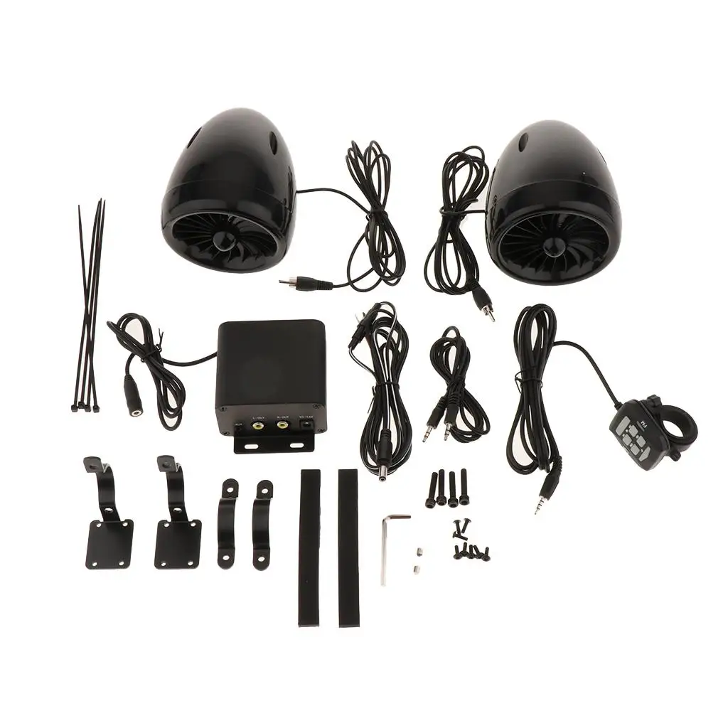 -16VDC Waterproof ATV Motorcycle Audio System Handlebar  Stereo Speaker Audio Sound  Motorbike Scooter Handlebar Speakers