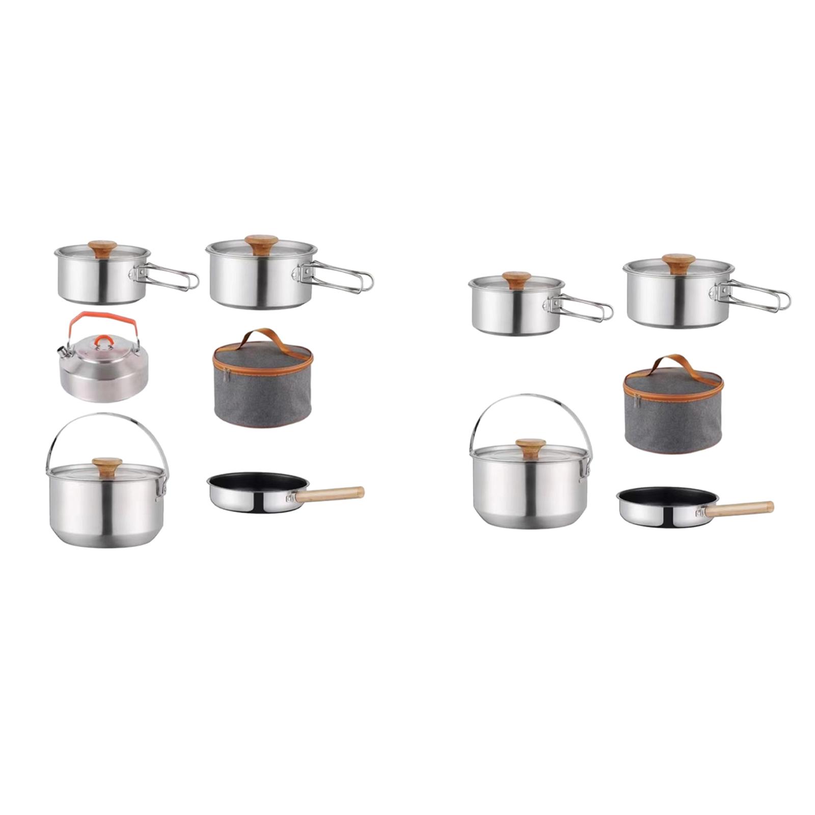 Camping Cookware Kit Portable Backpacking Picnic Lightweight Outdoor Pot