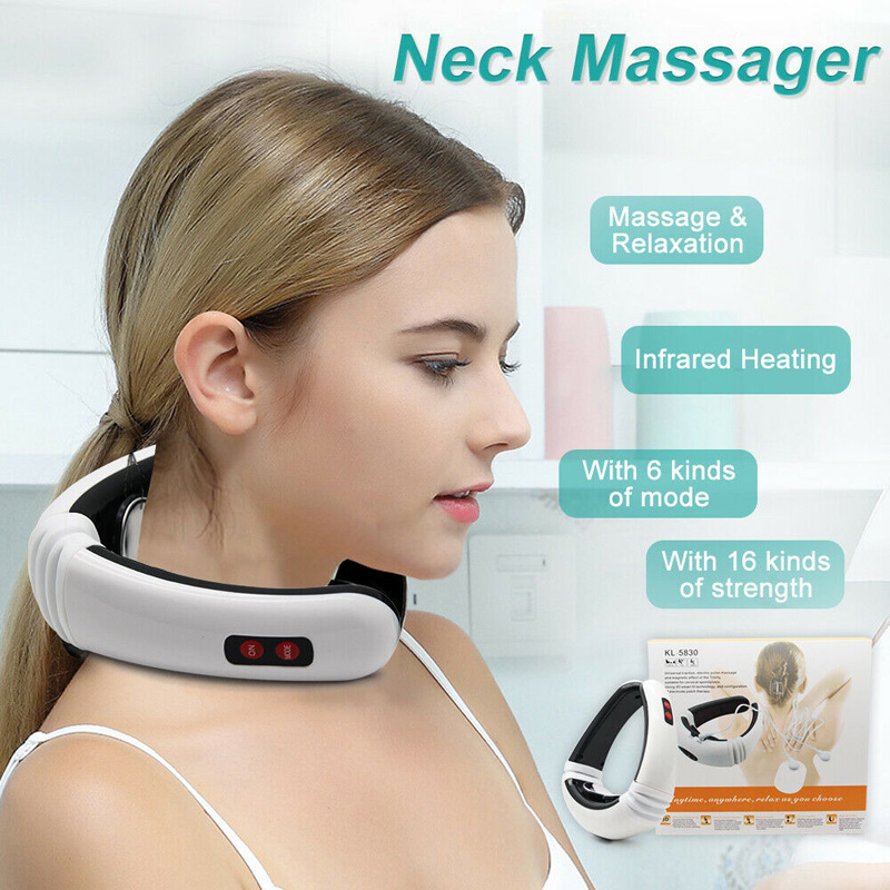 Best of Health Care Tool Neck Massage Electric Pulse Back And Neck Infrared Heating Pain Relief Relaxation Intelligent Cervical Massager Reviews & Tips